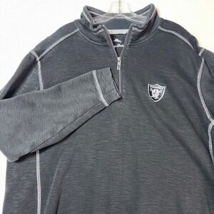 Tommy Bahama Mens XXL Las Vegas Raiders Quarter Zip Pullover Gray ST226342BR